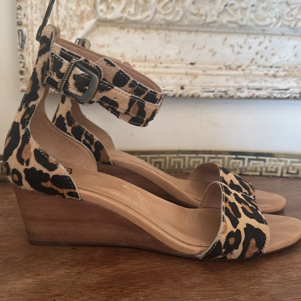 UGG Calf Hair Char Leopard Ankle Strap Sandals - Picture 2 of 8